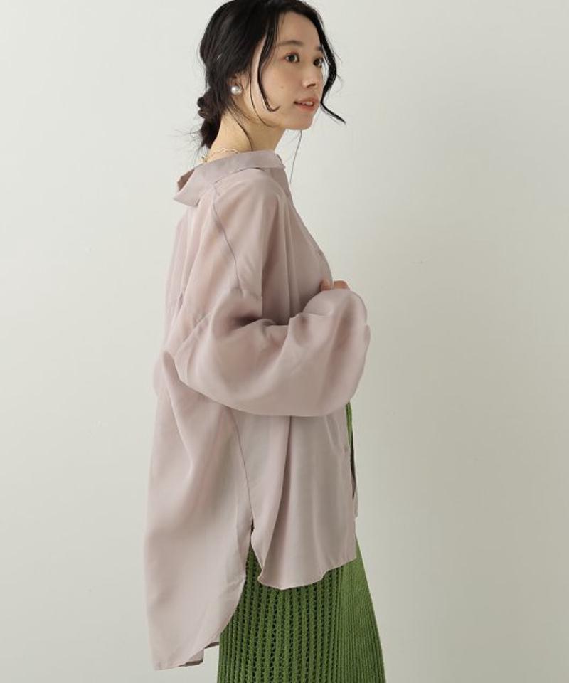 ボリューム袖シアーオーバーシャツ
