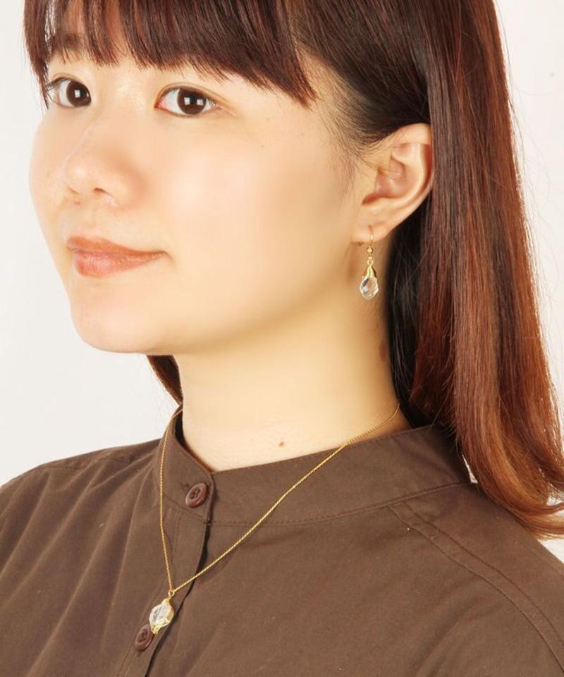 【4月誕生石】クリスタルピアス＆ネックレスセット