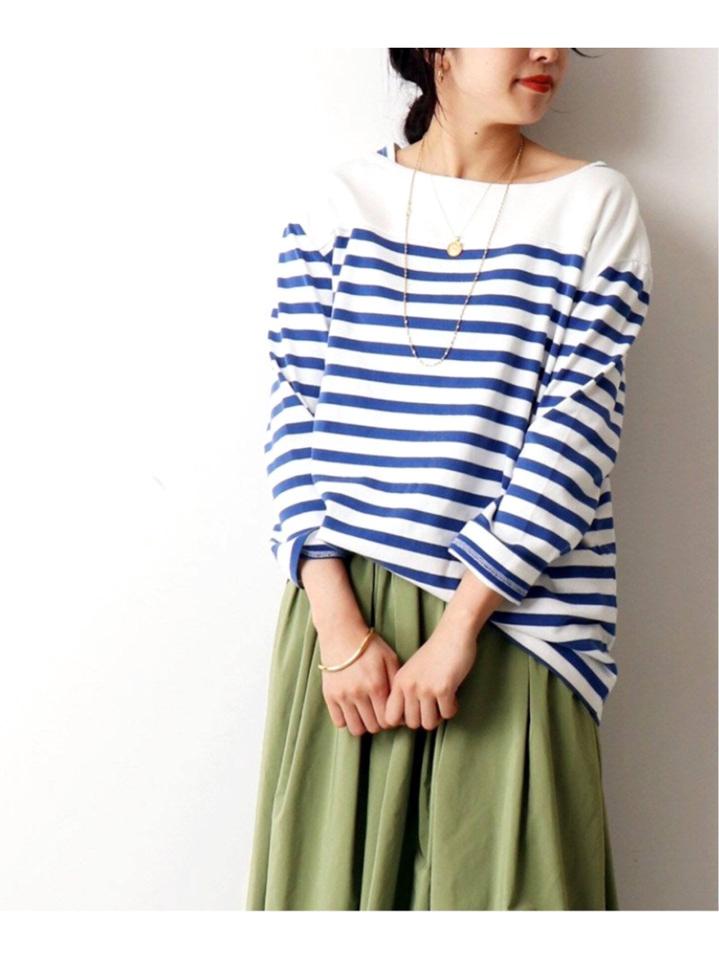 【R JUBILEE/アール ジュビリー】Boatneck Long Tee (Stripe):カットソー◆（JOURNAL STANDARD L'ESSAGE）