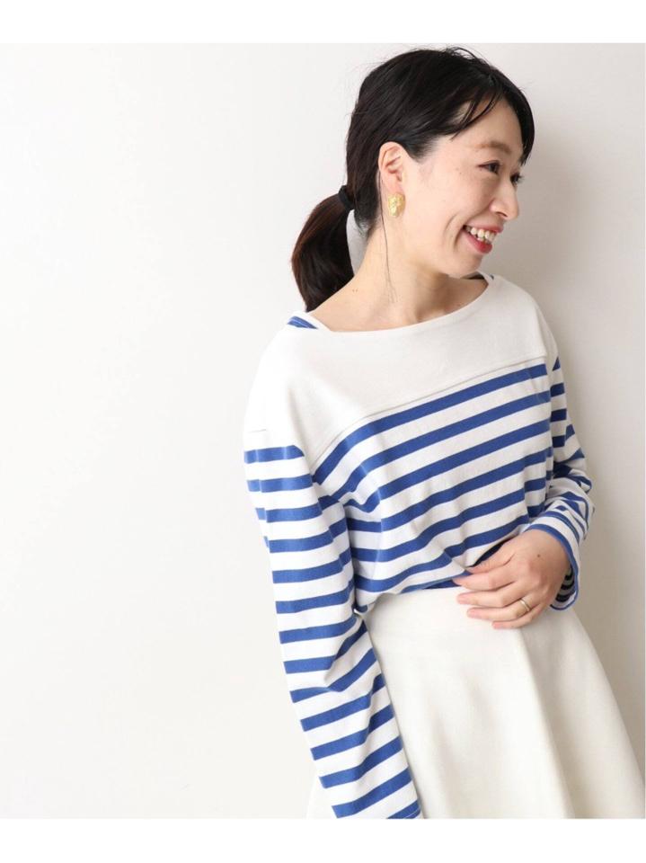 【R JUBILEE/アール ジュビリー】Boatneck Long Tee (Stripe):カットソー◆（JOURNAL STANDARD L'ESSAGE）