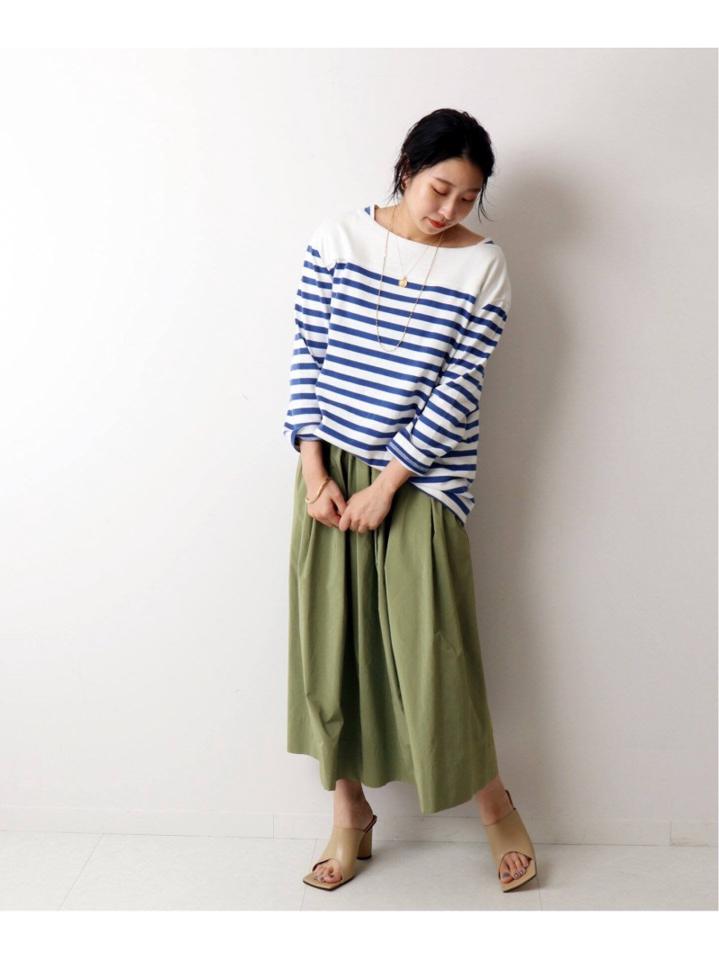 【R JUBILEE/アール ジュビリー】Boatneck Long Tee (Stripe):カットソー◆（JOURNAL STANDARD L'ESSAGE）