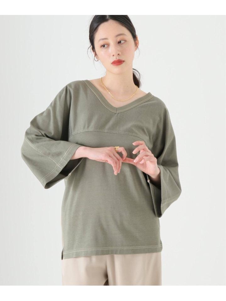 【INSCRIRE /アンスクリア】Rayon Plating American Football:フットボールTシャツ（JOURNAL STANDARD L'ESSAGE）