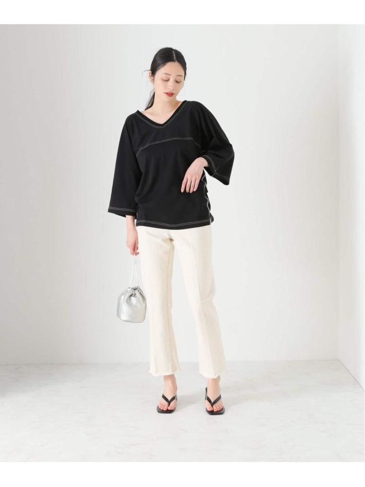 【INSCRIRE /アンスクリア】Rayon Plating American Football:フットボールTシャツ（JOURNAL STANDARD L'ESSAGE）