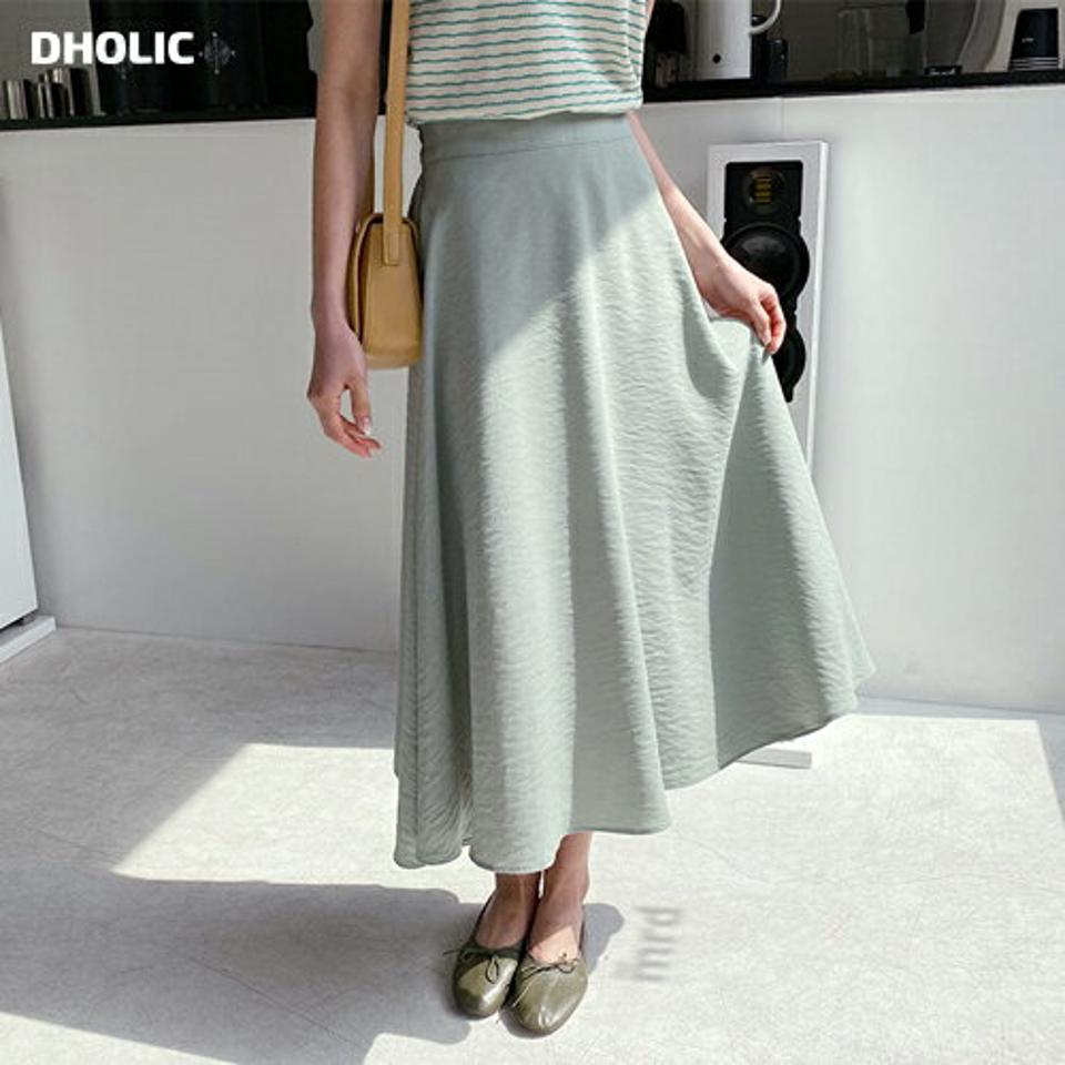 バックゴムフレアスカート・全5色・t57092 レディース 【sk】 韓国 ファッション ボトムス スカート ロング ロングスカート ベーシック フレアスカート Aライン 体型カバー カジュアル デイリー 上品 春 夏