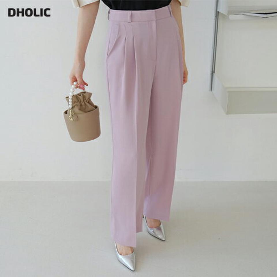 ワイドタックスラックスパンツ・全3色・t67541 レディース 【pt】【スラックス パンツ ズボン ロングパンツ タック ワイドスラックス ワイド 単色 無地 シンプル ベーシック 大人 オフィスカジュアル 春 秋 韓国 ファッション】【ハイホリHIHOLLI】