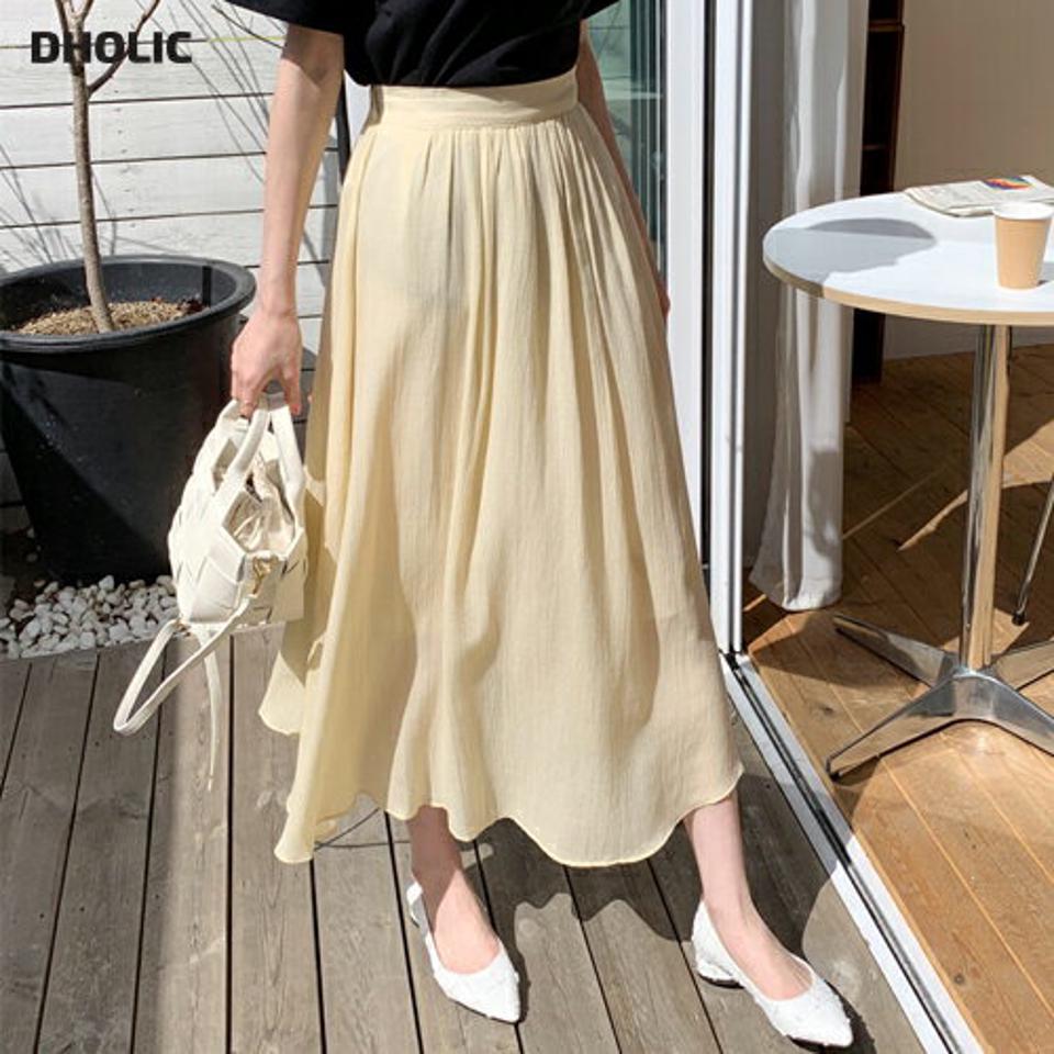 パステルフレアスカート・全5色・t67542 レディース 【sk】【スカート ロング ロングスカート フレア フレアスカート パステル 単色 無地 シンプル カジュアル 春 夏 韓国 ファッション】【ハイホリHIHOLLI】