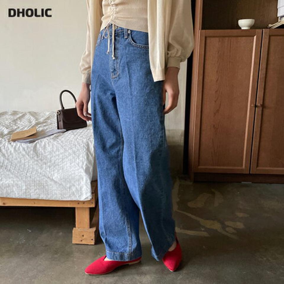 センタープレスデニムパンツ・全2色・t64941 レディース 【pt】 韓国ファッション ボトムス パンツ デニムパンツ ストレート センタープレス 美脚 ハイウエスト 無地 10分丈 十分丈 カジュアル デイリー 春 夏