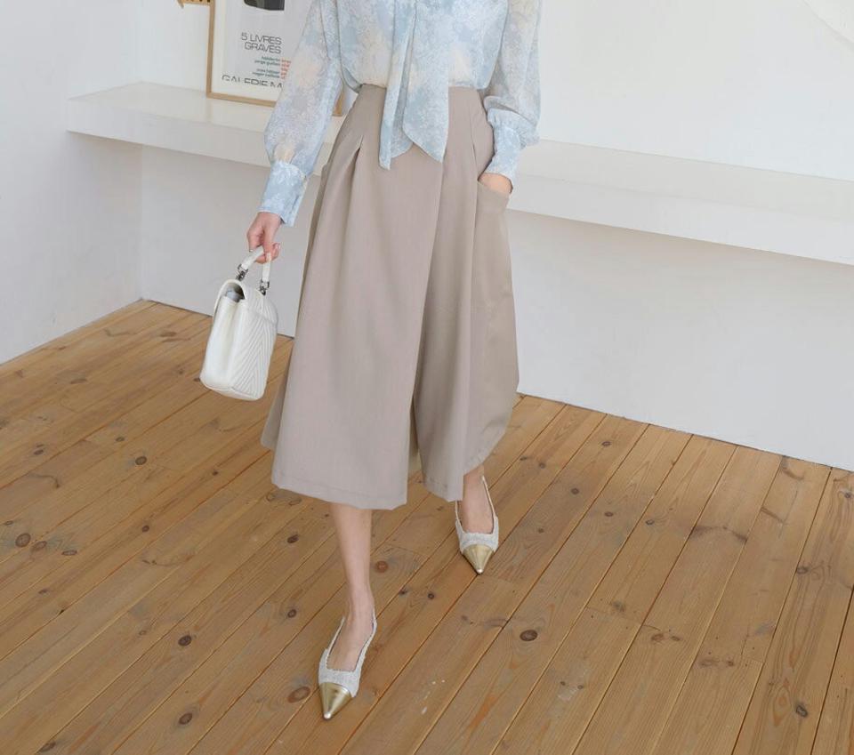 ポケットツータックパンツ・全4色・t67544 レディース 【pt】【パンツ ズボン クロップド丈 半端丈 七分丈 7分丈 ツータック タックパンツ ワイド ワイドパンツ 単色 無地 シンプル 大人 カジュアル 春 夏 秋 韓国 ファッション】【ハイホリHIHOLLI】