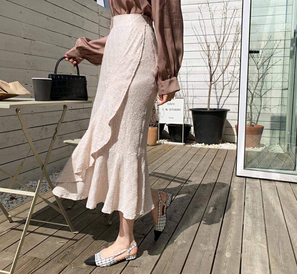 テクスチャーニットフリルスカート・全3色・t67539 レディース 【sk】【スカート ロング ロングスカート マーメイド マーメイドスカート ニット ニットスカート フリル フェミニン 可愛い かわいい 春 秋 韓国 ファッション】【ハイホリHIHOLLI】