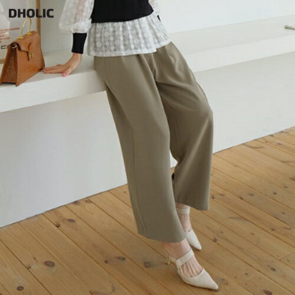 ベルト付ワイドスラックスパンツ・全4色・t67546 レディース 【pt】【スラックス パンツ ズボン ロングパンツ ワイドスラックス ワイド 単色 無地 シンプル ベーシック 大人 オフィスカジュアル 春 秋 韓国 ファッション】【ハイホリHIHOLLI】