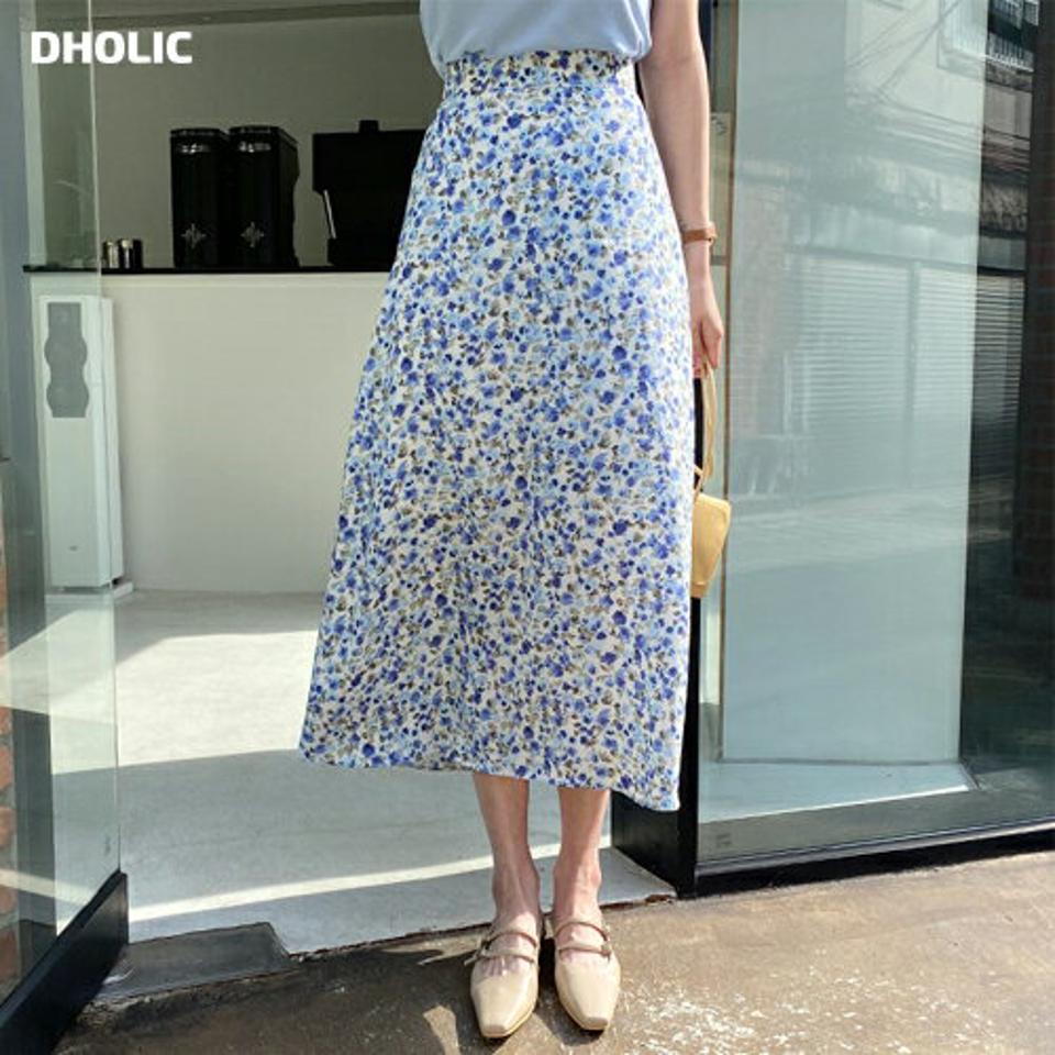 フローラルパターンスカート・全4色・t57110 レディース 【sk】【韓国 ファッション ボトムス スカート ロング ロングスカート 花柄 フラワー フローラル パターン Aライン 体型カバー カジュアル デイリー 上品 春 夏】