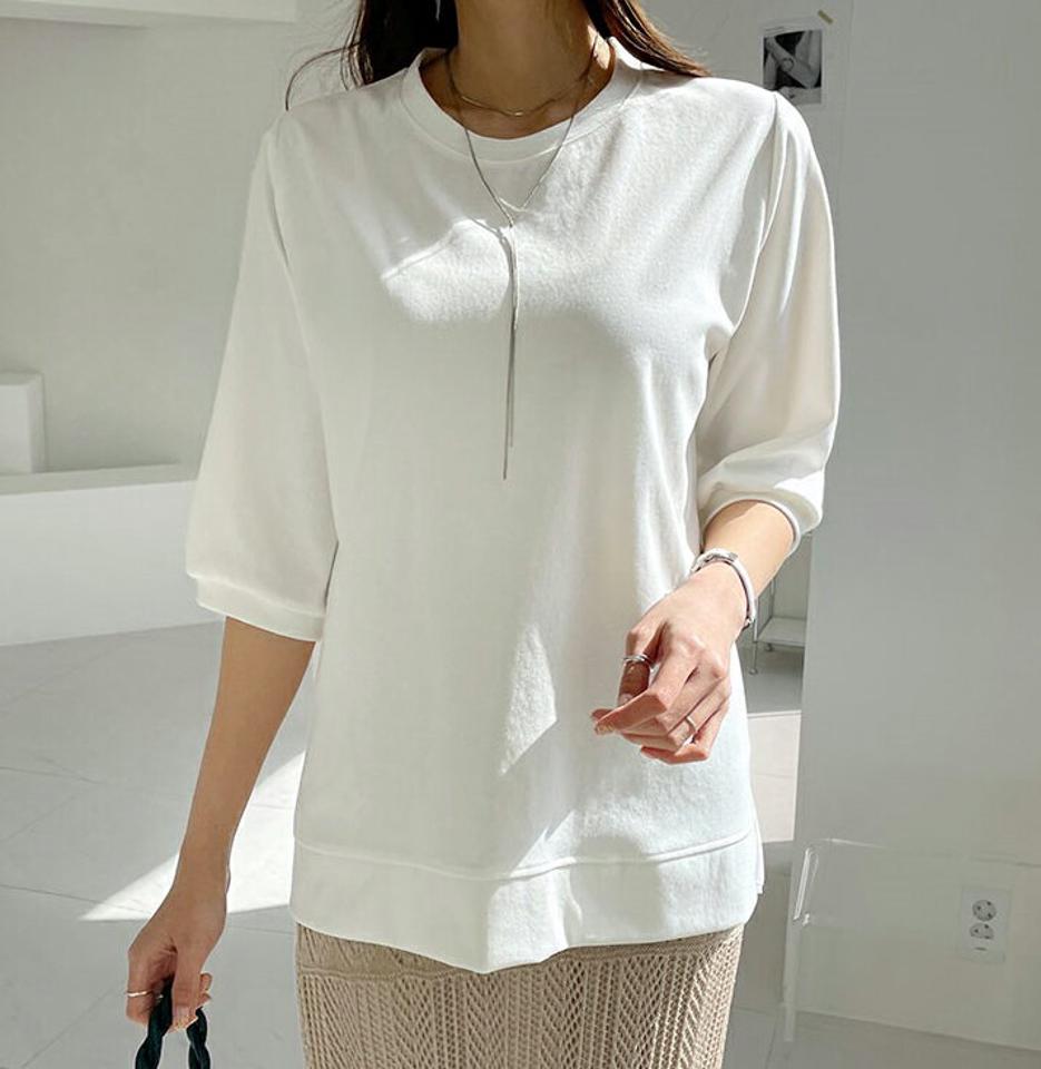 バックシフォンスリットTシャツ・全4色・b67557 レディース 【tops】【トップス Tシャツ 長袖 バックシャン バックスリット シフォン スリット 単色 無地 シンプル カジュアル 春 秋 韓国 ファッション】【ハイホリHIHOLLI】