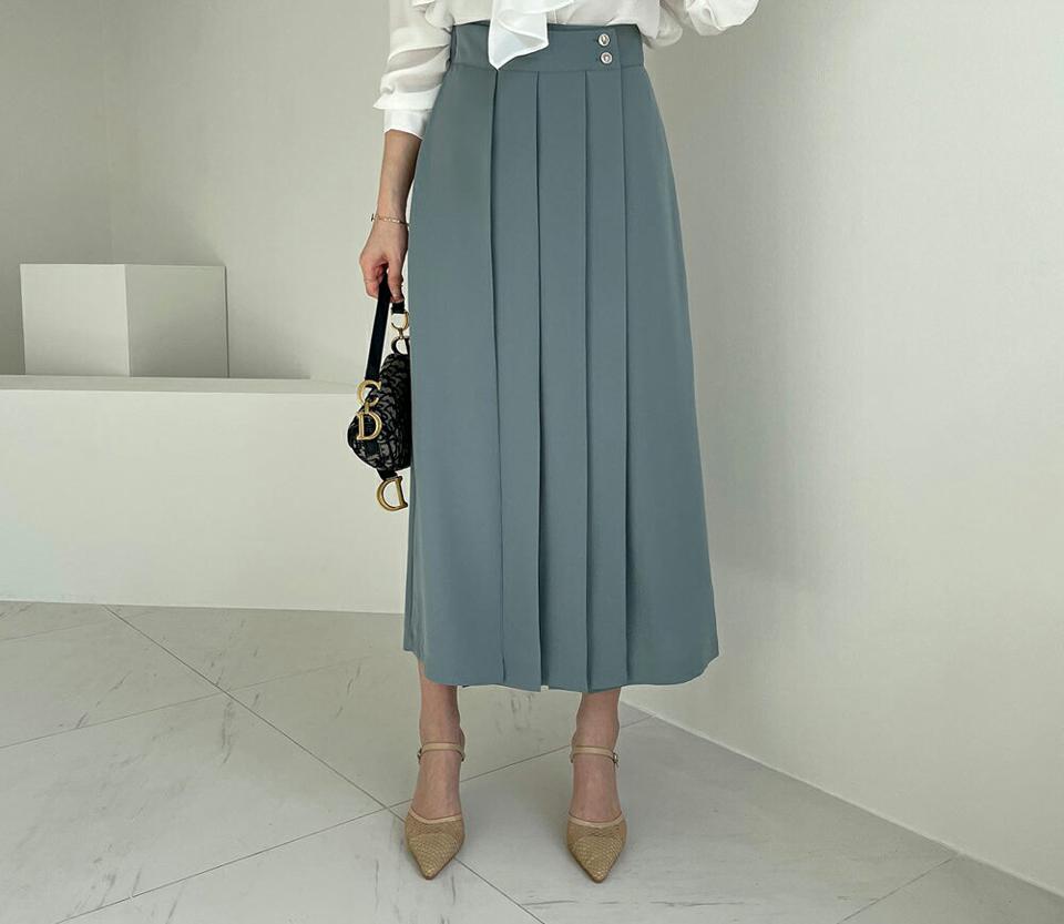 プリーツラップ調ワイドパンツ・全4色・b67574 レディース 【pt】【パンツ ズボン ロングパンツ ワイド ワイドパンツ ラップデザイン ラップパンツ プリーツ 単色 シンプル 大人 春 秋 韓国 ファッション】【ハイホリHIHOLLI】