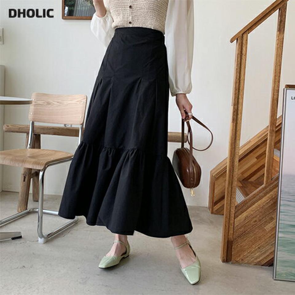 タックギャザースカート・全3色・b65110 レディース 【sk】【韓国 ファッション ボトムス スカート ロング ロングスカート ギャザー フェミニン ウエストゴム ジップ付き ボリューム ユニーク ゆったり カジュアル デイリー 上品 秋 春】