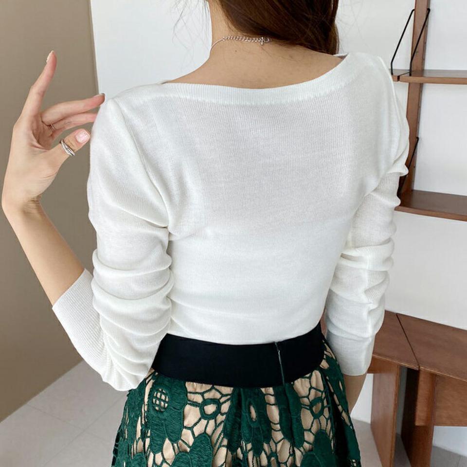 ボートスリムネックニット・全5色・t67564 レディース 【tops】【トップス ニット ニットトップス 長袖 ボートネック スリム 単色 無地 シンプル ベーシック 大人 春 秋 韓国 ファッション】【ハイホリHIHOLLI】