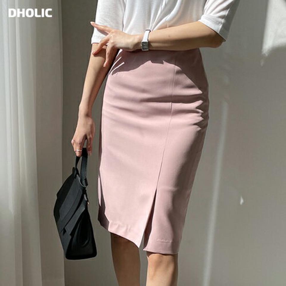 スリットペンシルスカート・全3色・b67577 レディース 【sk】【スカート ミディ丈 ミディスカート ペンシルスカート タイト ペンシル スリット 単色 無地 シンプル 大人 オフィスカジュアル ベーシック 春 秋 韓国 ファッション】【ハイホリHIHOLLI】