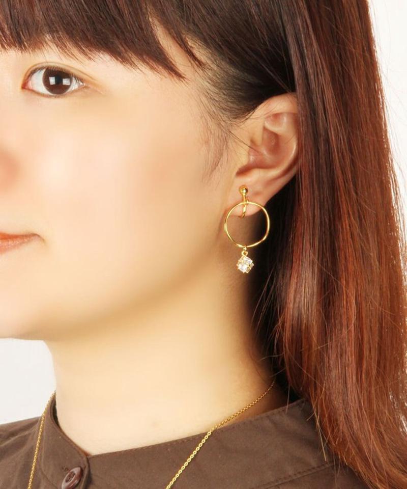【特別な日に送るアクセサリーセット】オニキスゴールドネックレス＆イヤリングセット