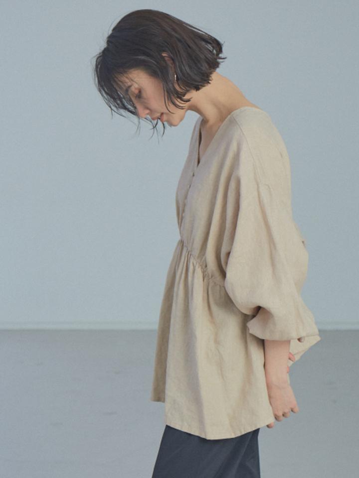 【WEB・一部店舗限定】リネンボリュームブラウス