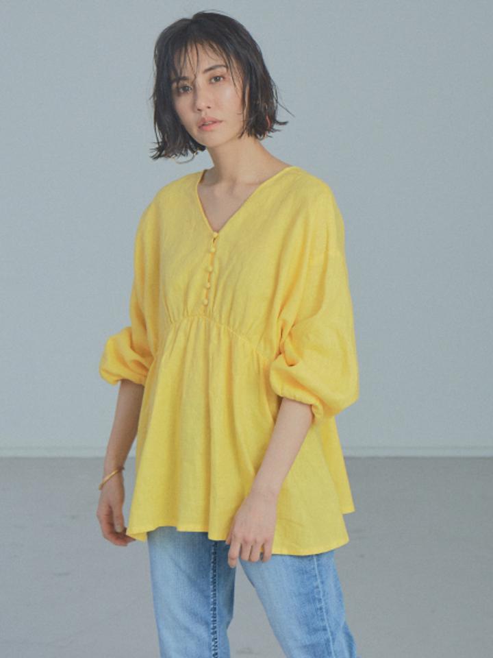 【WEB・一部店舗限定】リネンボリュームブラウス