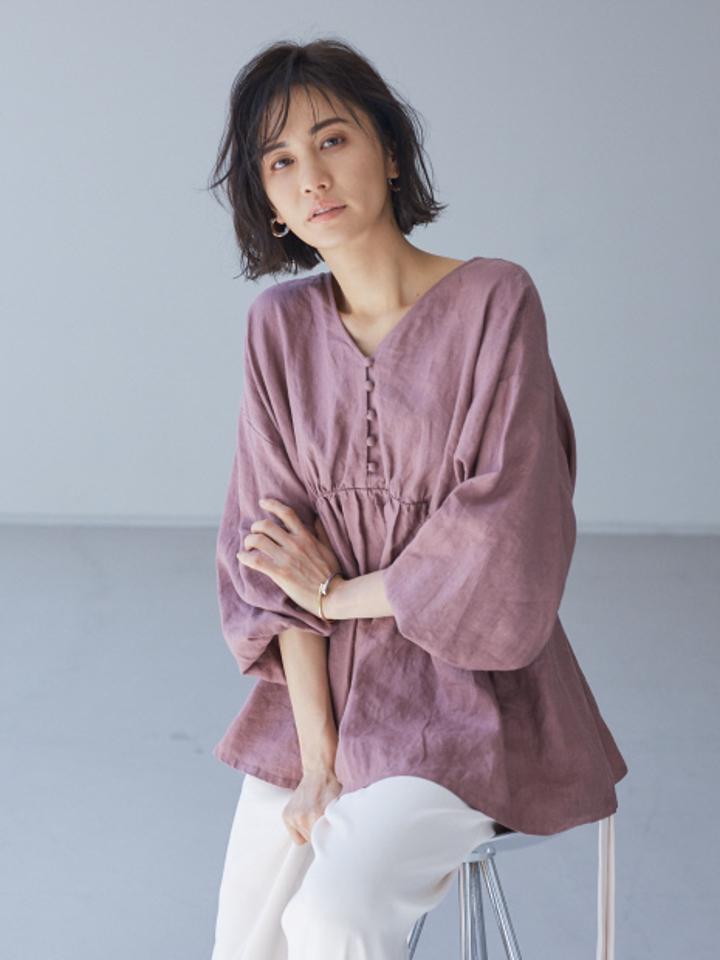 【WEB・一部店舗限定】リネンボリュームブラウス