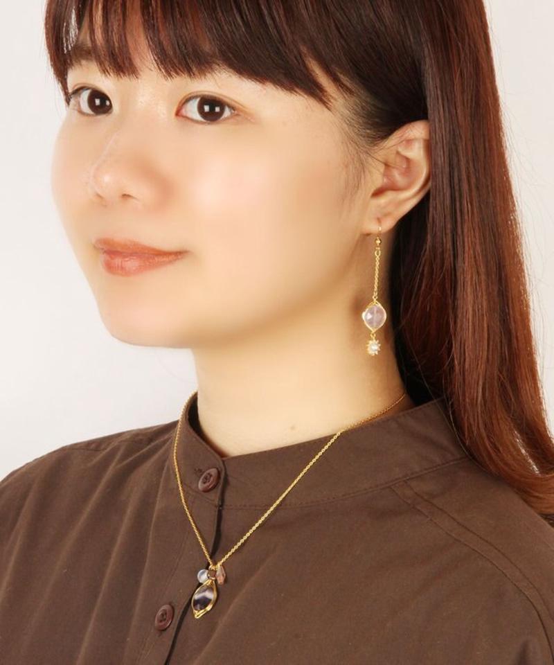 【特別な日に送るアクセサリーセット】アメジスト×天然石ミックスピアスセット