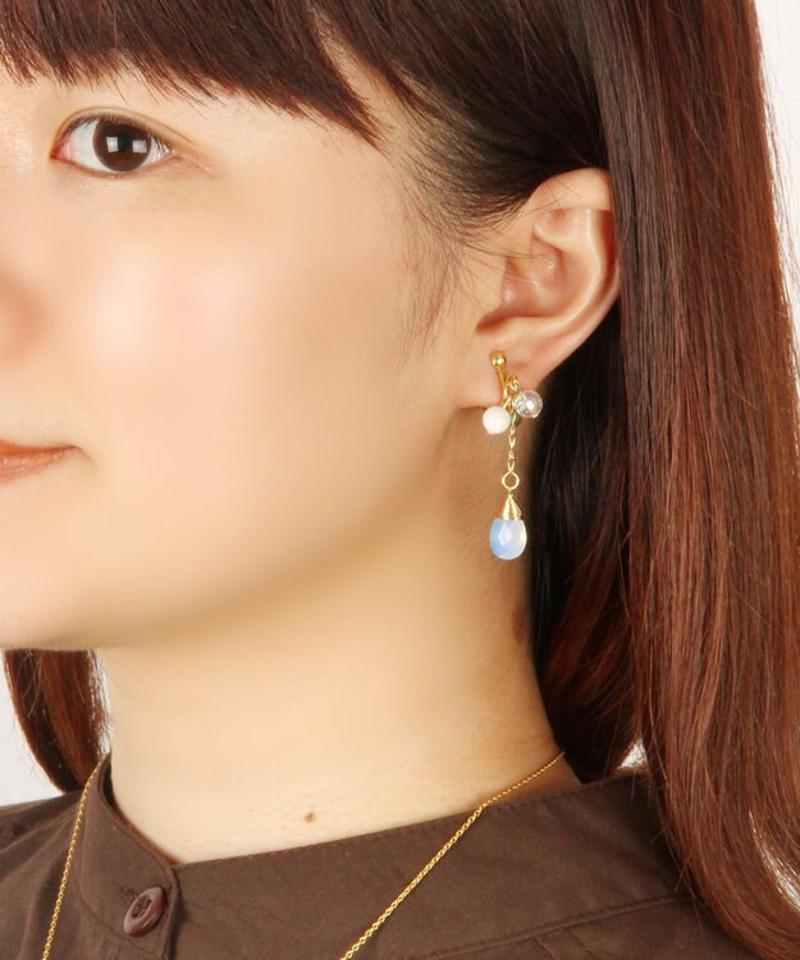 【特別な日に送るアクセサリーセット】ムーンストーン×天然石ミックスイヤリングセット