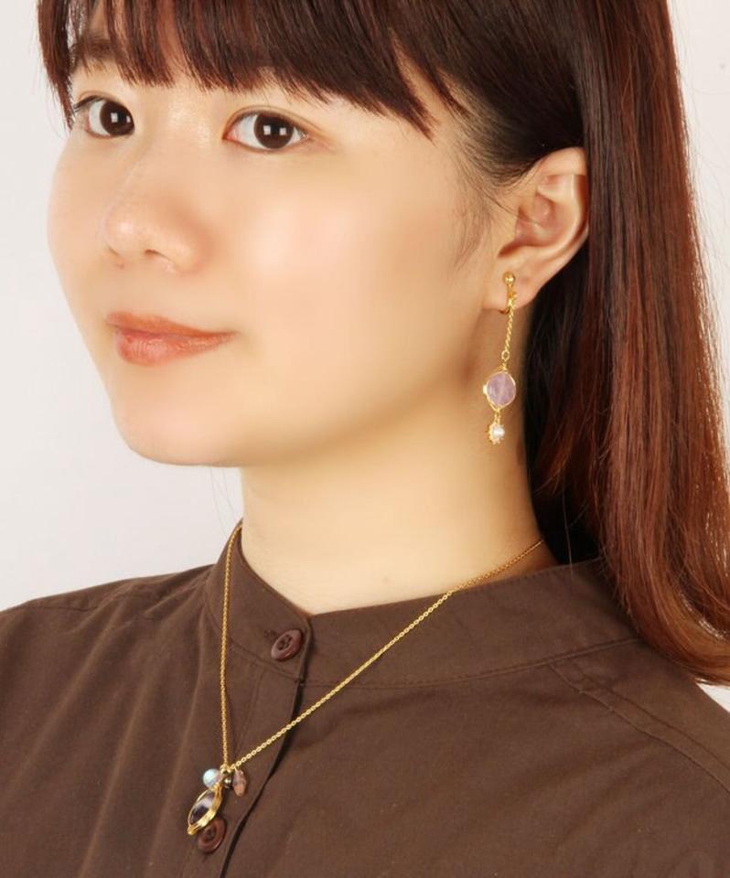 【特別な日に送るアクセサリーセット】アメジスト×天然石ミックスイヤリングセット