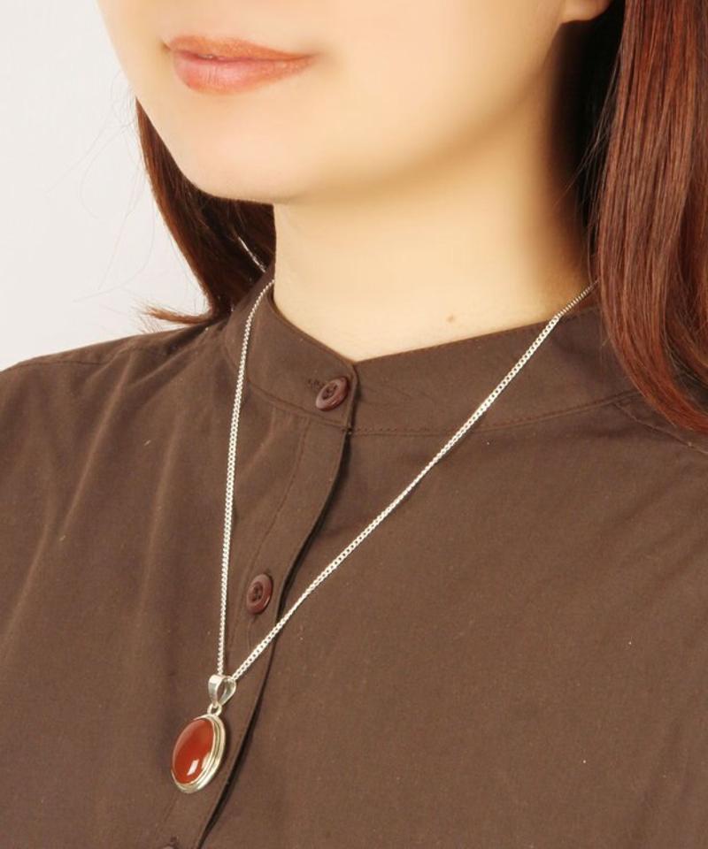 カーネリアン楕円ネックレス