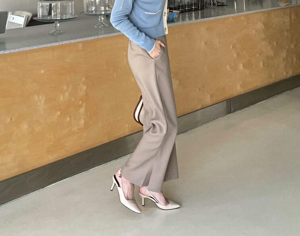 スリットバックゴムスラックス・全3色・t63237 レディース 【pt】【韓国 ファッション ボトムス ロング ロングパンツ スラックス ハイウエスト スリム フィット 美脚 体型カーバー 10分丈 十分丈 カジュアル デイリー 春 夏】