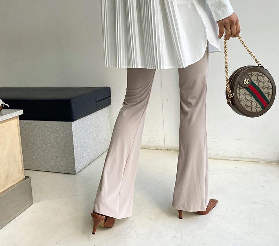 ハイウエストブーツカットパンツ・全5色・t63221 レディース 【pt】【韓国 ファッション ボトムス ロング ロングパンツ ブーツカットパンツ スリム フィット 美脚 体型カーバー 10分丈 十分丈 カジュアル デイリー 春 夏】