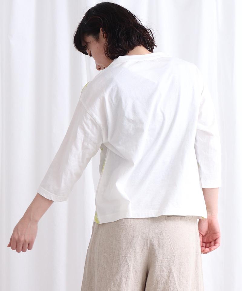 ○ミモザの花刺しゅう　7分袖プルオーバー（Lene non finito）