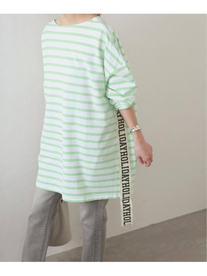 【HOLIDAY/ホリデイ】 RUSSELL BORDER MINI DRESS TAPE:カットソー◆