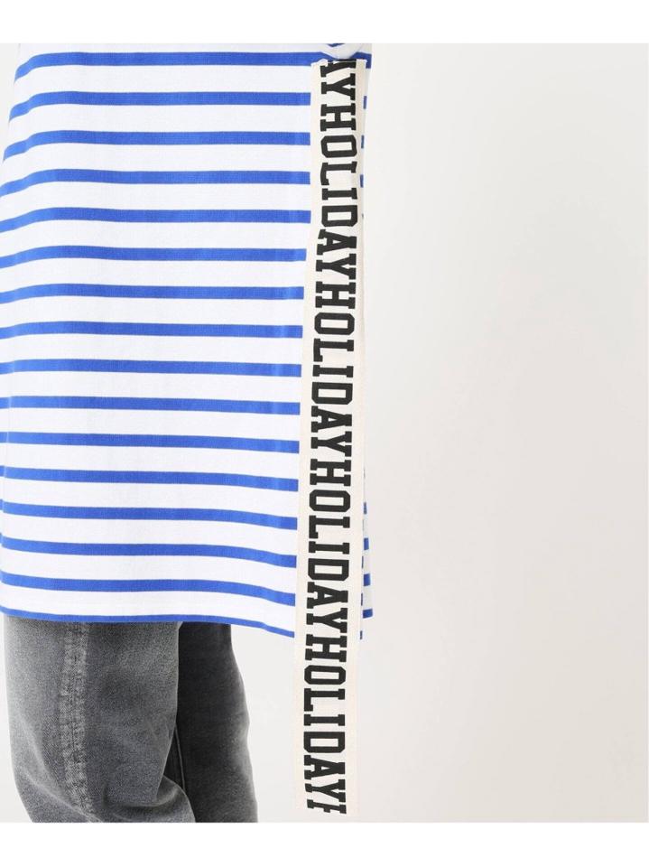 【HOLIDAY/ホリデイ】 RUSSELL BORDER MINI DRESS TAPE:カットソー◆