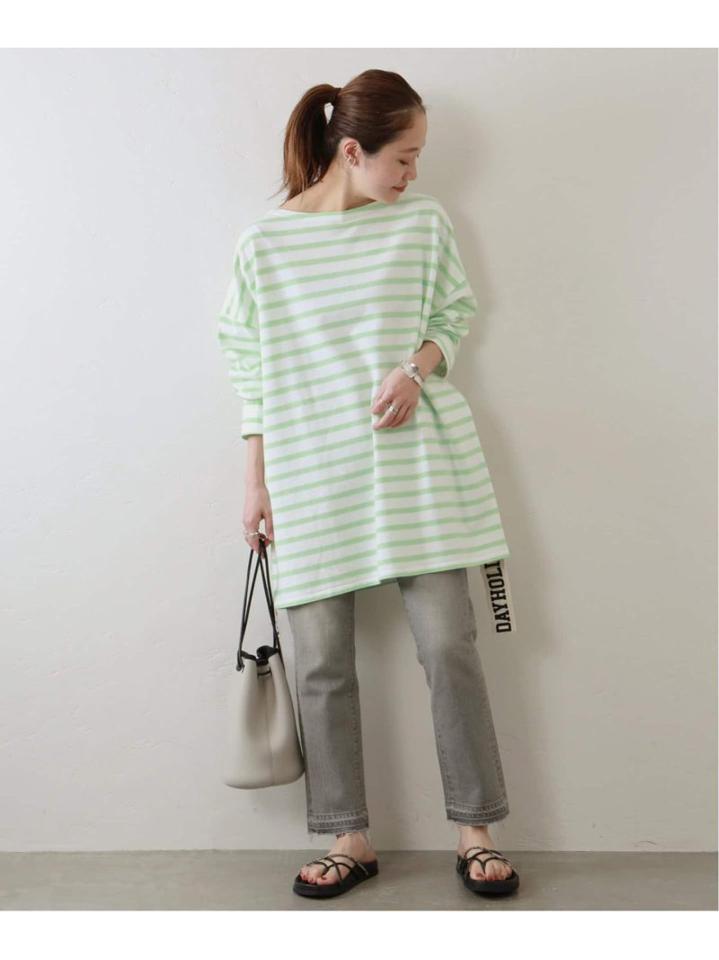 【HOLIDAY/ホリデイ】 RUSSELL BORDER MINI DRESS TAPE:カットソー◆