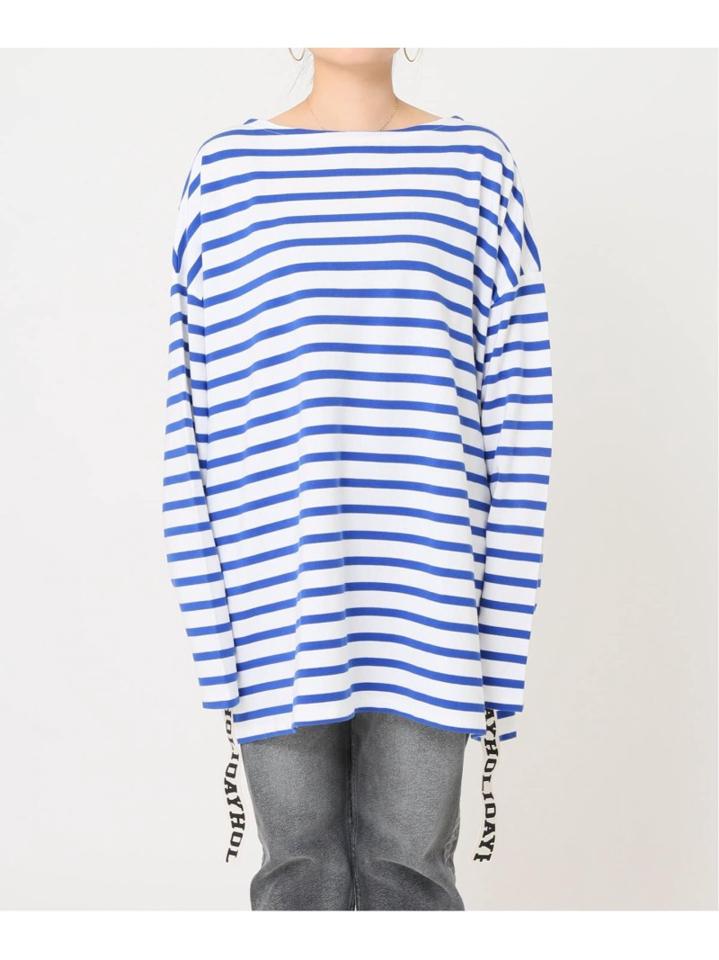 【HOLIDAY/ホリデイ】 RUSSELL BORDER MINI DRESS TAPE:カットソー◆