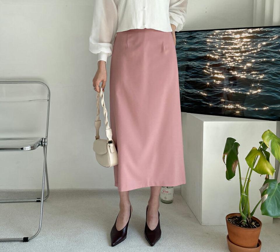 バックゴムAラインスカート・全5色・b64964 レディース 【sk】【韓国 ファッション ボトムス スカート ロング ロングスカート フェミニン Aライン ウエストゴム ベーシック シンプル 体型カバー カジュアル デイリー 上品 春 夏】