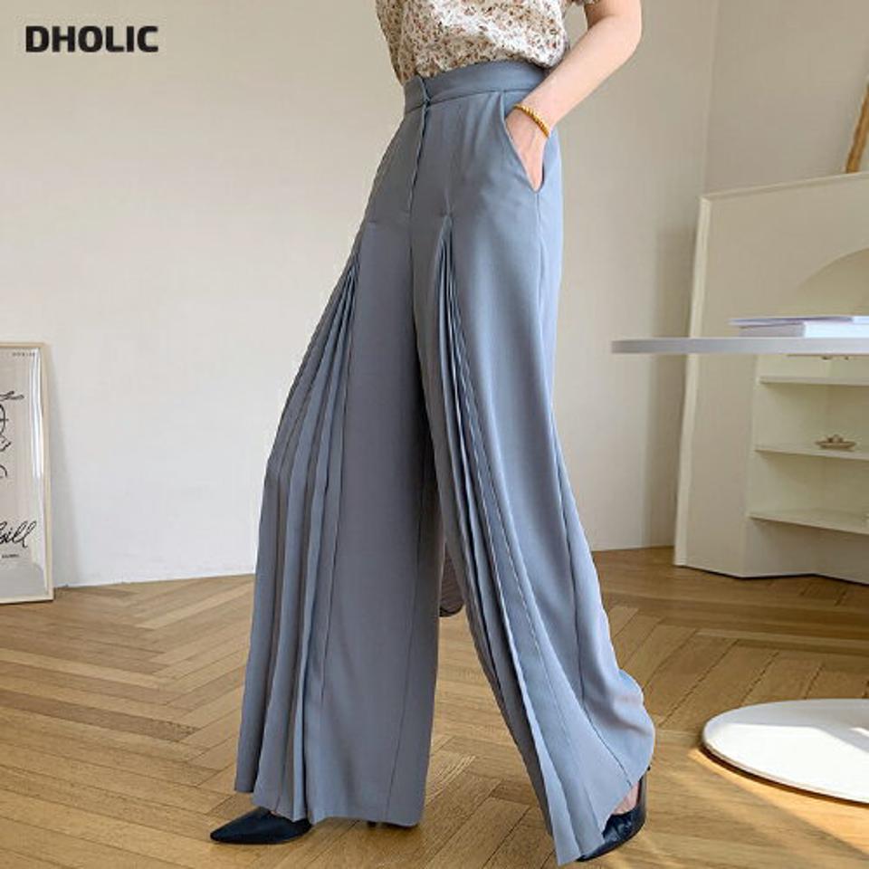 タックプリーツワイドパンツ・全2色・t67671 レディース 【pt】【パンツ ズボン ロングパンツ 長ズボン プリーツ プリーツパンツ ワイド ワイドパンツ タック シンプル 大人 きれいめ 春 秋 韓国 ファッション】【ハイホリHIHOLLI】