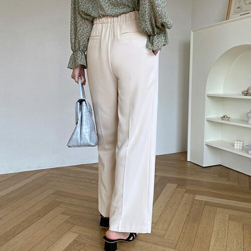 ツータックスラックスパンツ・全3色・t67668 レディース 【pt】【スラックス パンツ ズボン ロングパンツ タック 単色 無地 シンプル ベーシック 大人 オフィスカジュアル 春 秋 韓国 ファッション】【ハイホリHIHOLLI】