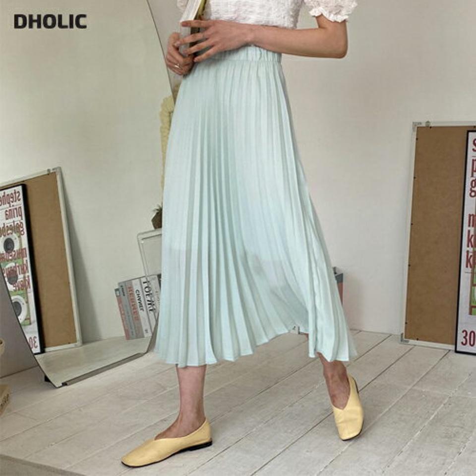 ウエストゴムプリーツスカート・全4色・b64997 レディース 【sk】【韓国 ファッション ボトムス スカート ロング ロングスカート フェミニン プリーツ 揺れ感 ウエストゴム Aライン 体型カバー カジュアル デイリー 上品 春 夏】