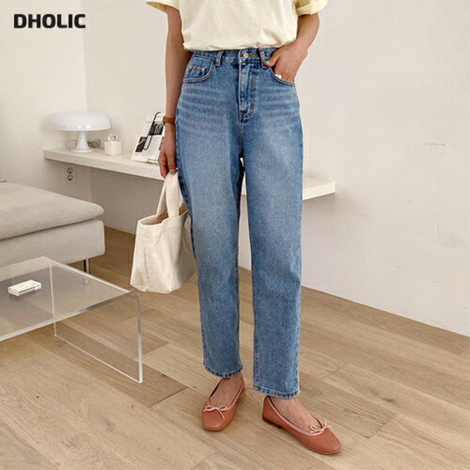 ウォッシュドデニムパンツ・全1色・b57145 レディース 【pt】【韓国 ファッション ボトムス ロング ロングパンツ デニム デニムパンツ ウォッシュドデニム 美脚 体型カーバー 10分丈 十分丈 カジュアル デイリー 春 夏】