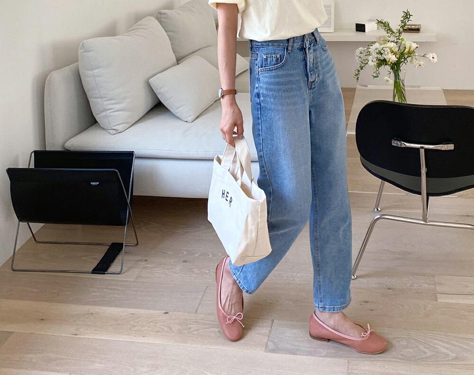 ウォッシュドデニムパンツ・全1色・b57145 レディース 【pt】【韓国 ファッション ボトムス ロング ロングパンツ デニム デニムパンツ ウォッシュドデニム 美脚 体型カーバー 10分丈 十分丈 カジュアル デイリー 春 夏】