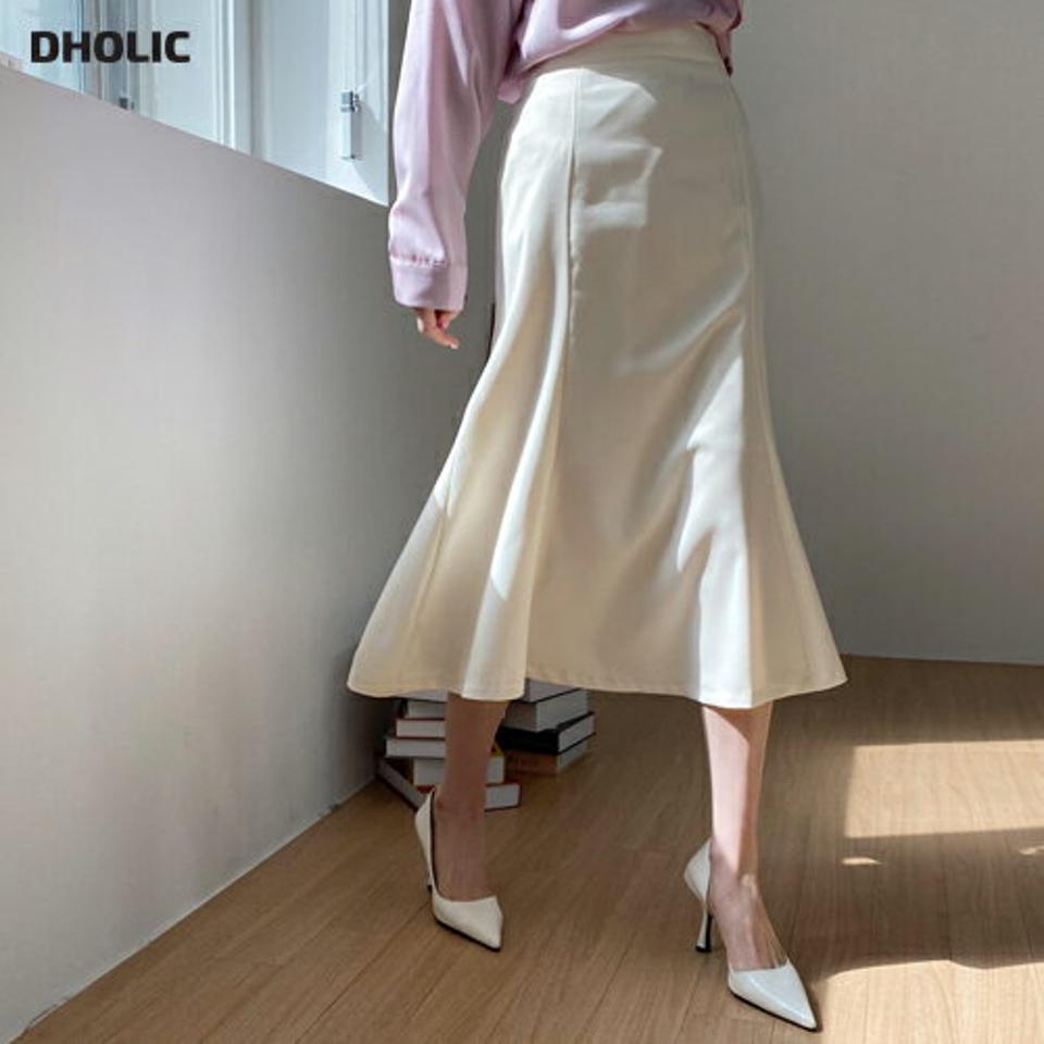 バックゴムAラインスカート・全3色・b67647 レディース 【sk】【スカート ミディ丈 ミディスカート 単色 無地 シンプル Aライン 大人 きれいめ フェミニン 春 秋 韓国 ファッション】【ハイホリHIHOLLI】