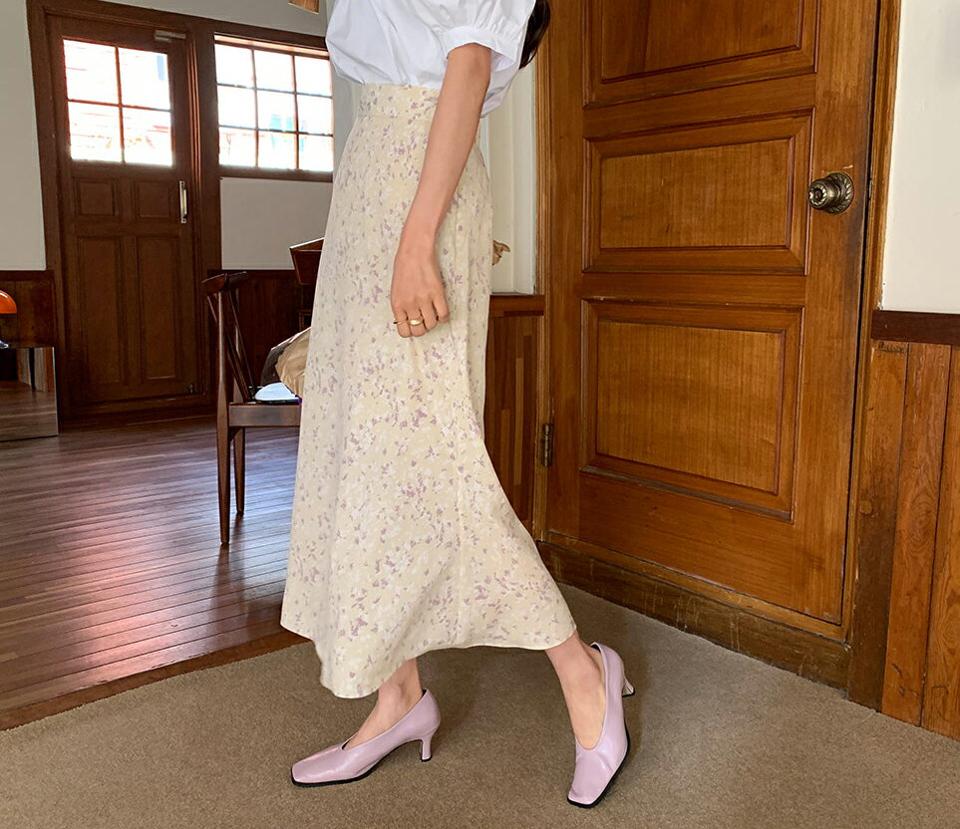 プリントロングスカート・全3色・t65157 レディース 【sk】【韓国 ファッション ボトムス スカート ロング ロングスカート 花柄 フラワー フレア Aライン 体型カバー カジュアル デイリー 上品 春 夏】【fw】