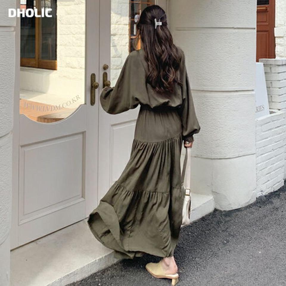 ゴムへムブラウス&ティアードスカートSET・全3色・t65138 レディース 【ops】【韓国 ファッション ワンピース ロング ロングワンピース 長袖 セット ブラウス ラウンドネック スカート ティアード フェミニン 体型カバー 春 夏】