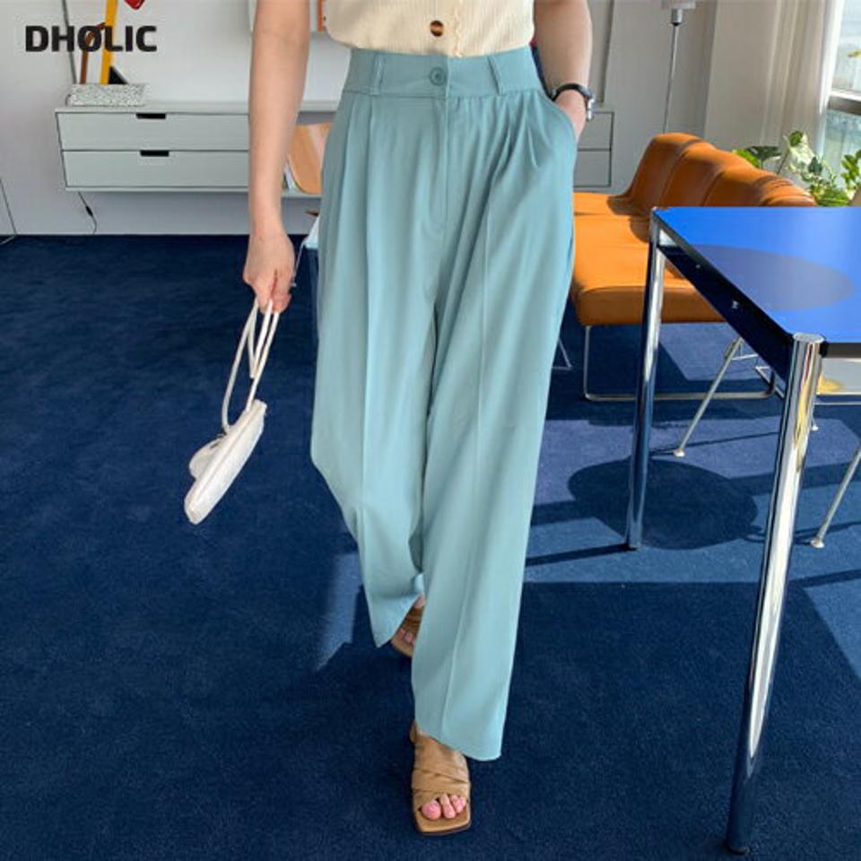 タックワイドスラックス・全3色・t65154 レディース 【pt】【韓国 ファッション ボトムス ロング ロングパンツ スラックス ハイウエスト スリム ワイドパンツ 美脚 体型カーバー 10分丈 十分丈 カジュアル デイリー 春 夏】