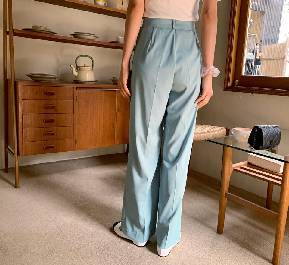 タックワイドスラックス・全3色・t65154 レディース 【pt】【韓国 ファッション ボトムス ロング ロングパンツ スラックス ハイウエスト スリム ワイドパンツ 美脚 体型カーバー 10分丈 十分丈 カジュアル デイリー 春 夏】