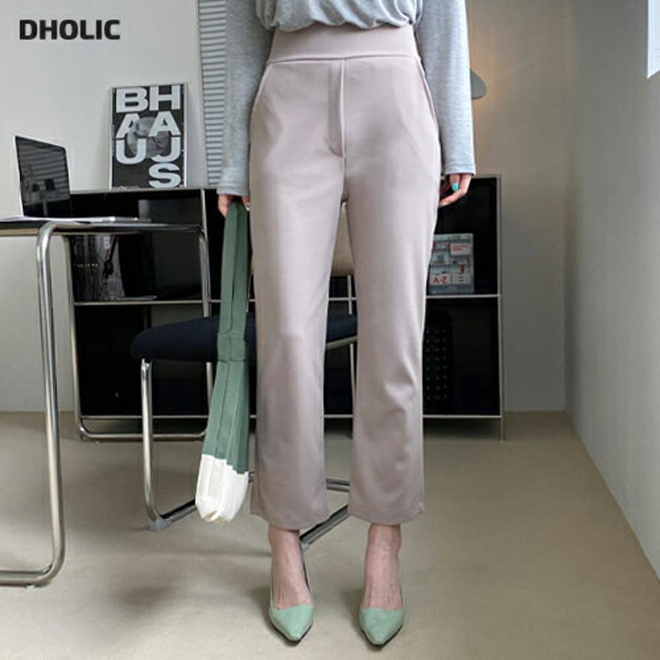 【只今10%OFF】イージースリムスラックス・全4色・t67640 レディース 【pt】 スラックス パンツ ズボン ロングパンツ スリム 単色 無地 シンプル ベーシック 大人　オフィスカジュアル 春 秋 韓国 ファッション ハイホリHIHOLLI