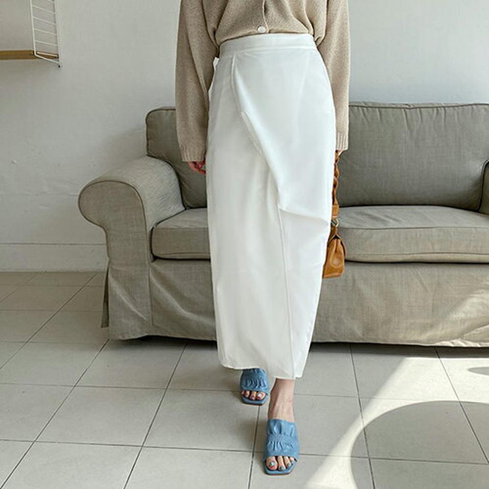 ドレープペンシルスカート・全4色・t67638 レディース 【sk】【スカート ロング ロングスカート ペンシル タイト ドレープ 単色 シンプル 上品 フェミニン かわいい 春 秋 韓国 ファッション】【ハイホリHIHOLLI】