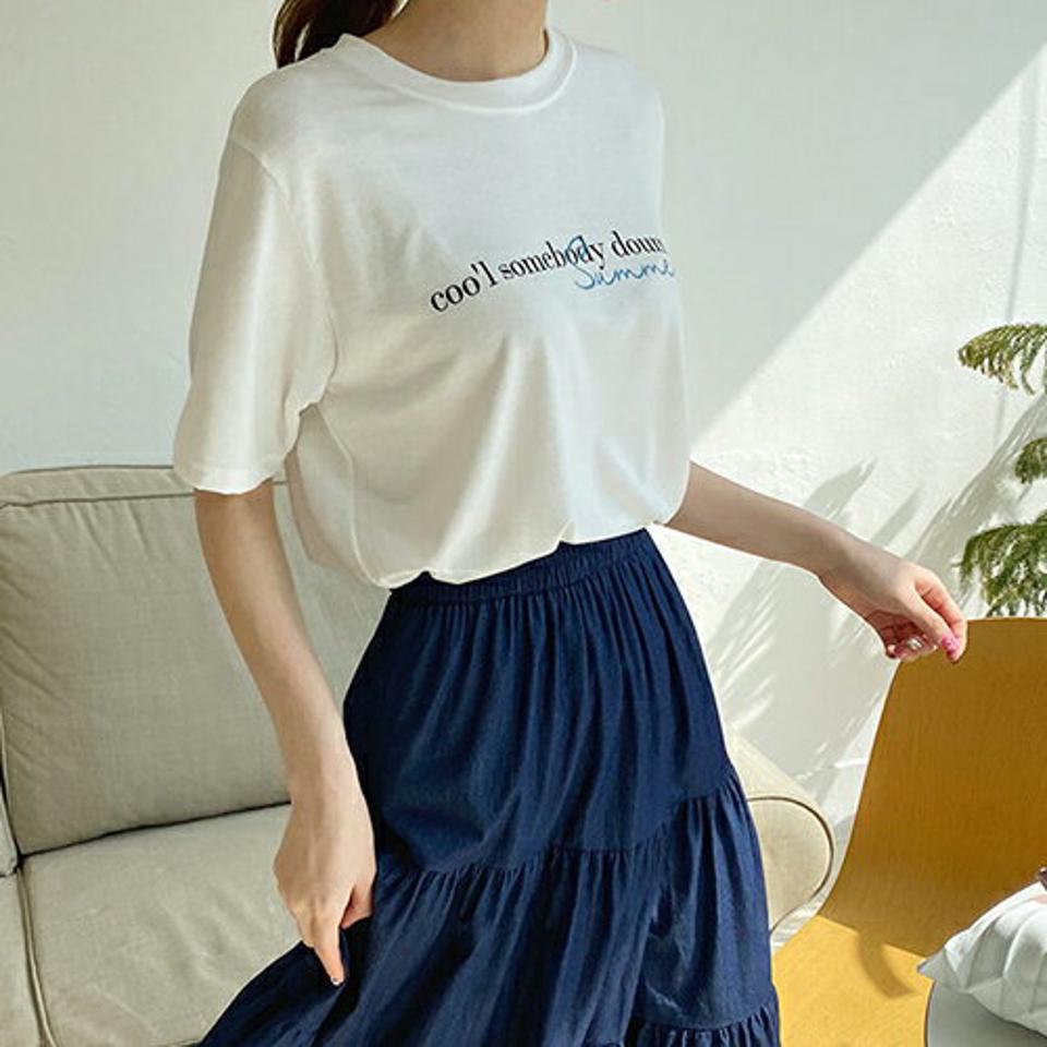 レタリング半袖Tシャツ・全4色・b67625 レディース 【tops】【トップス Tシャツ 半袖 ハーフスリーブ レタリング ロゴ ロゴトップス ラフ カジュアル 春 夏 秋 韓国 ファッション】【ハイホリHIHOLLI】