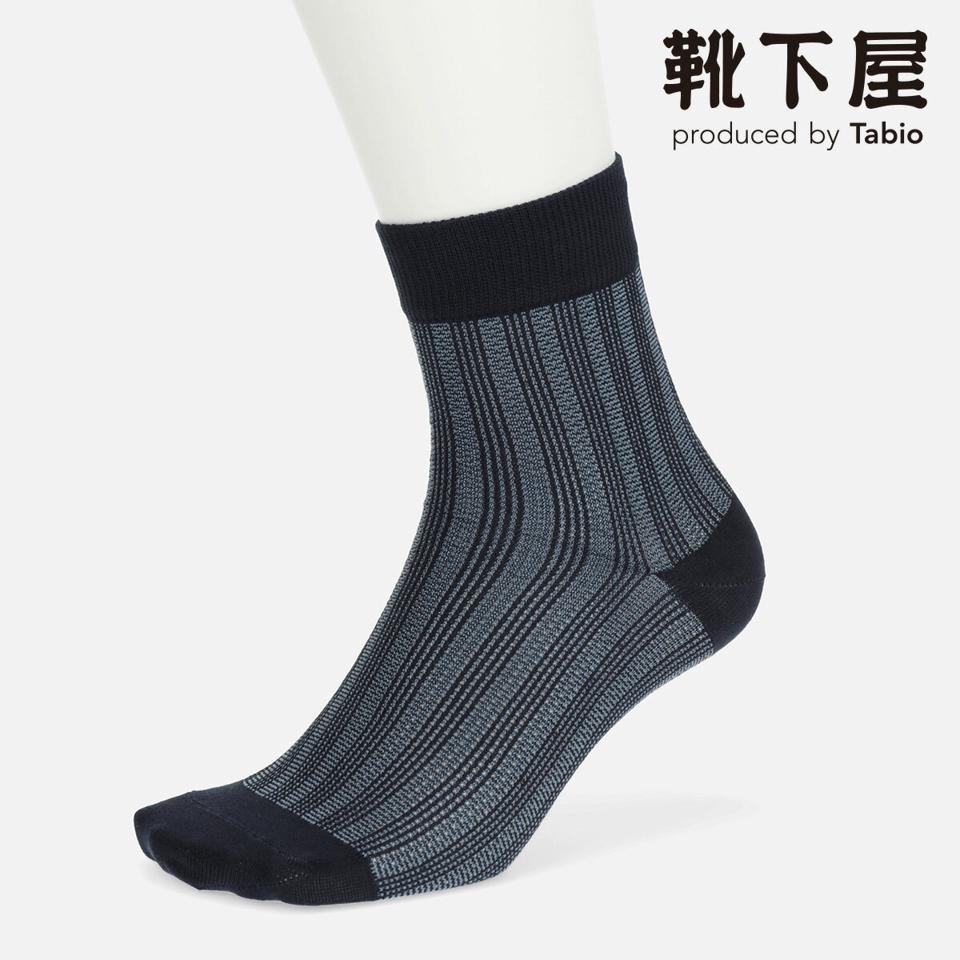 【あす楽】【Tabio MEN】 メンズ COOLMAX強撚ストライプショートソックス / 靴下屋 靴下 タビオ くつ下 ショート メンズ 日本製